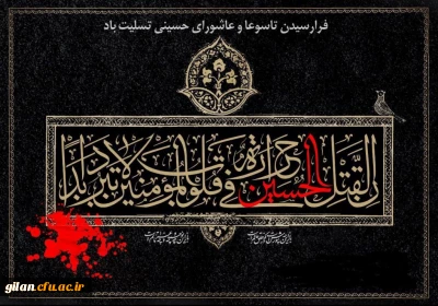 پیام تسلیت دکتر رضائی صوفی ریاست دانشگاه به مناسبت فرارسیدن تاسوعا و عاشورای حسینی