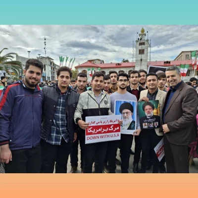 حضور گسترده مسئولین و دانشجویان دانشگاه فرهنگیان گیلان در " راهپیمایی 13 آبان " 12